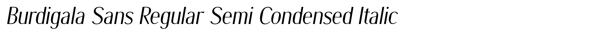 Burdigala Sans Regular Semi Condensed Italic image